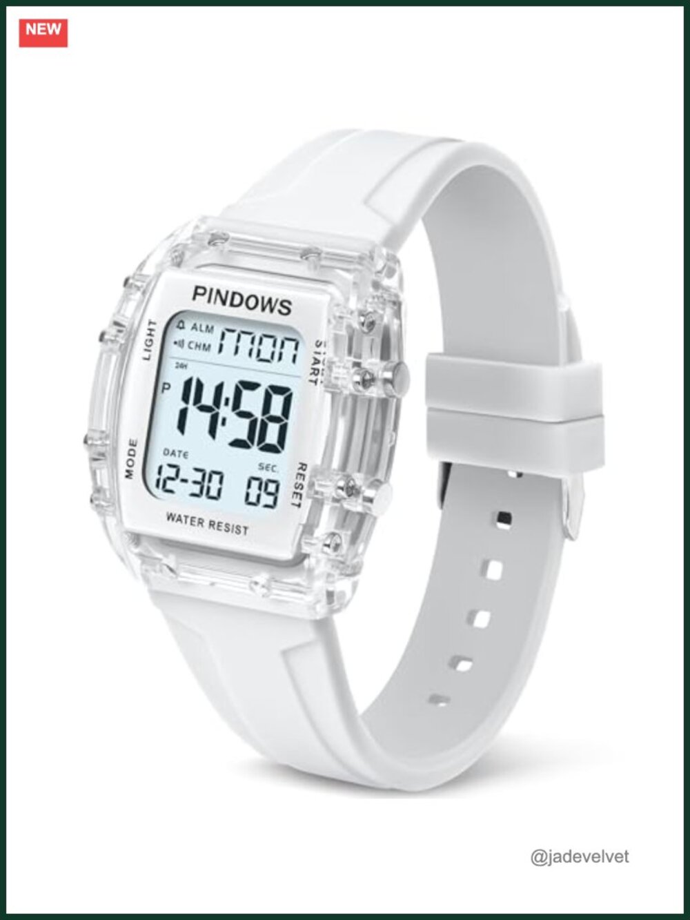 Digital Sport Watch for Women Waterproof Alarm Stopwatch Countdown 5ATM